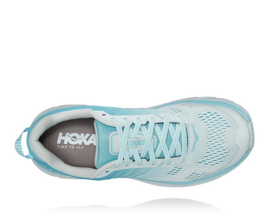 Hoka One One Yürüyüş Ayakkabısı Kadın Mavi/Beyaz - Clifton 6 - XJ3472608